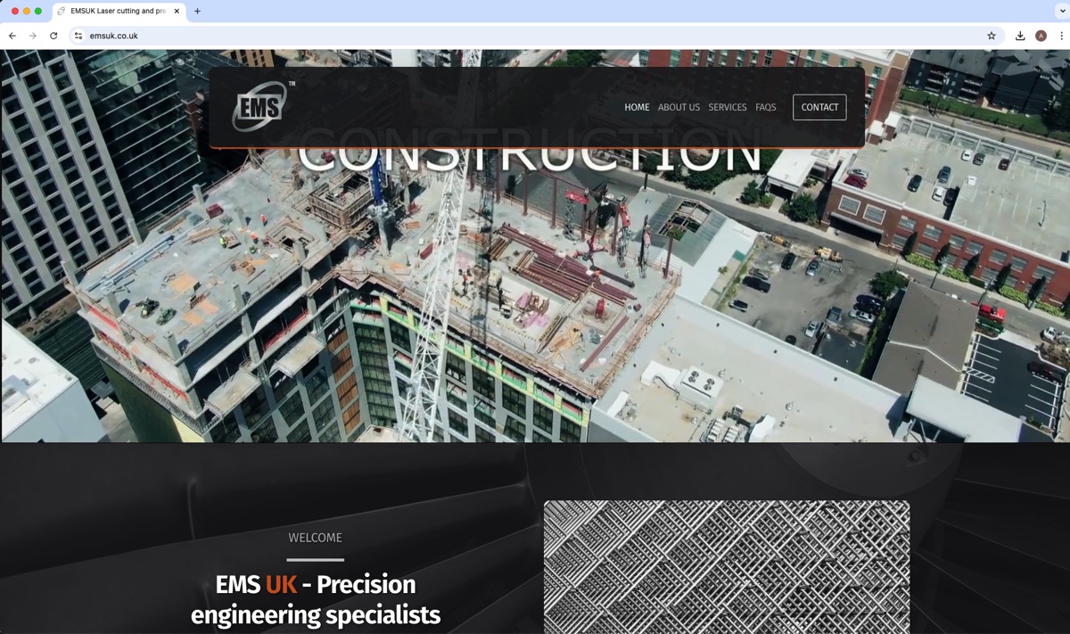 EMS UK website screenshot