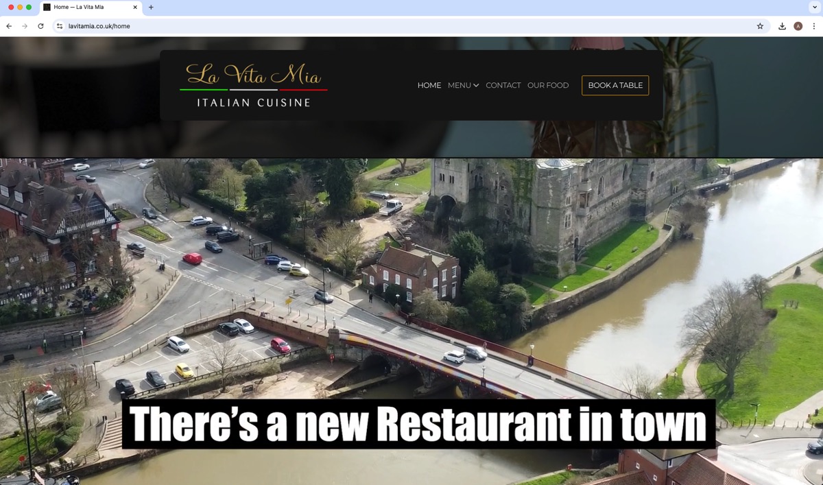 La Vita Mia website screenshot