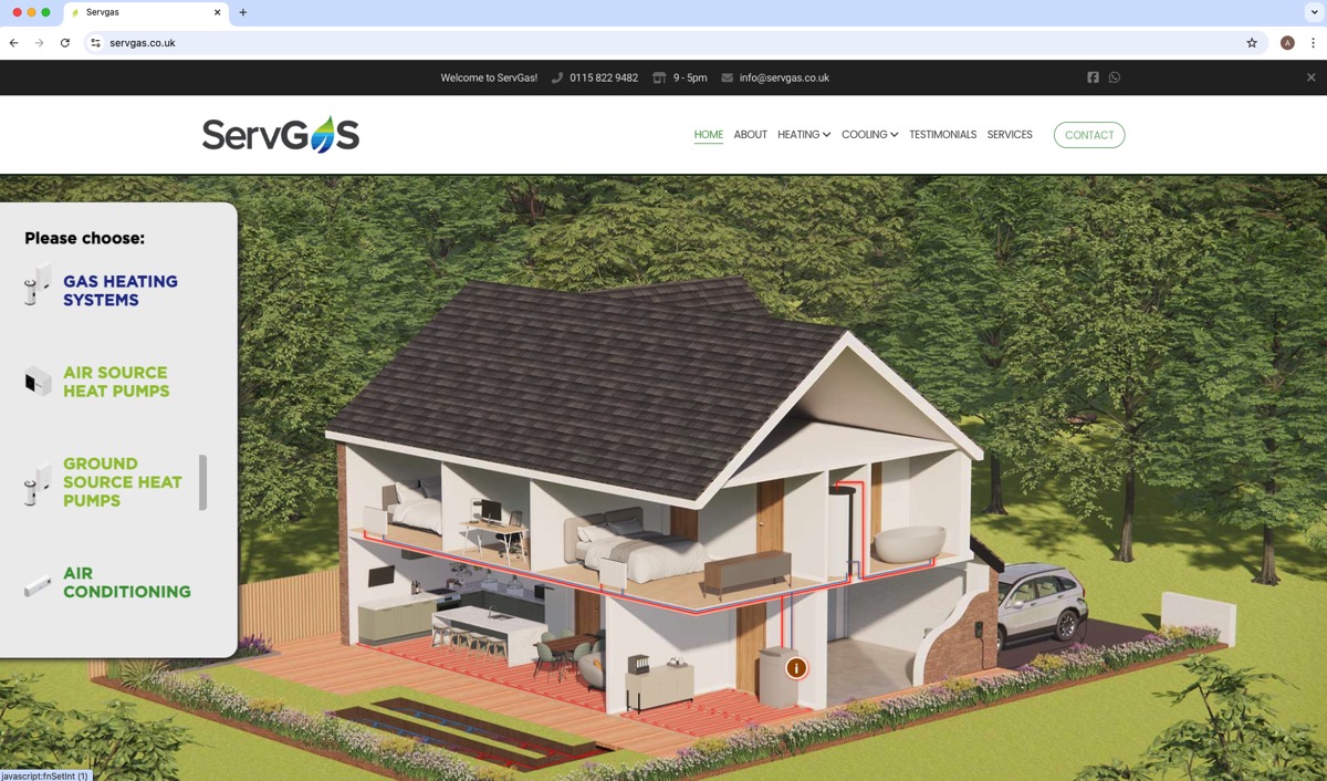 ServGas website screenshot