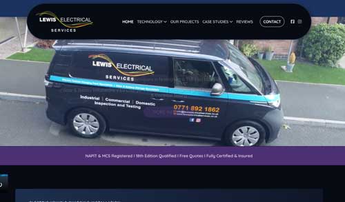 Lewis Electrical website designed by Byron Digital